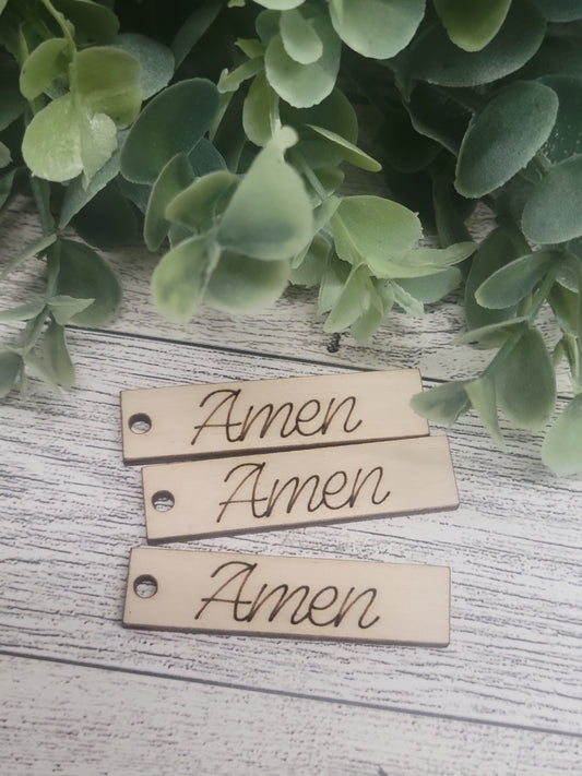 50 Amen Wood Tags