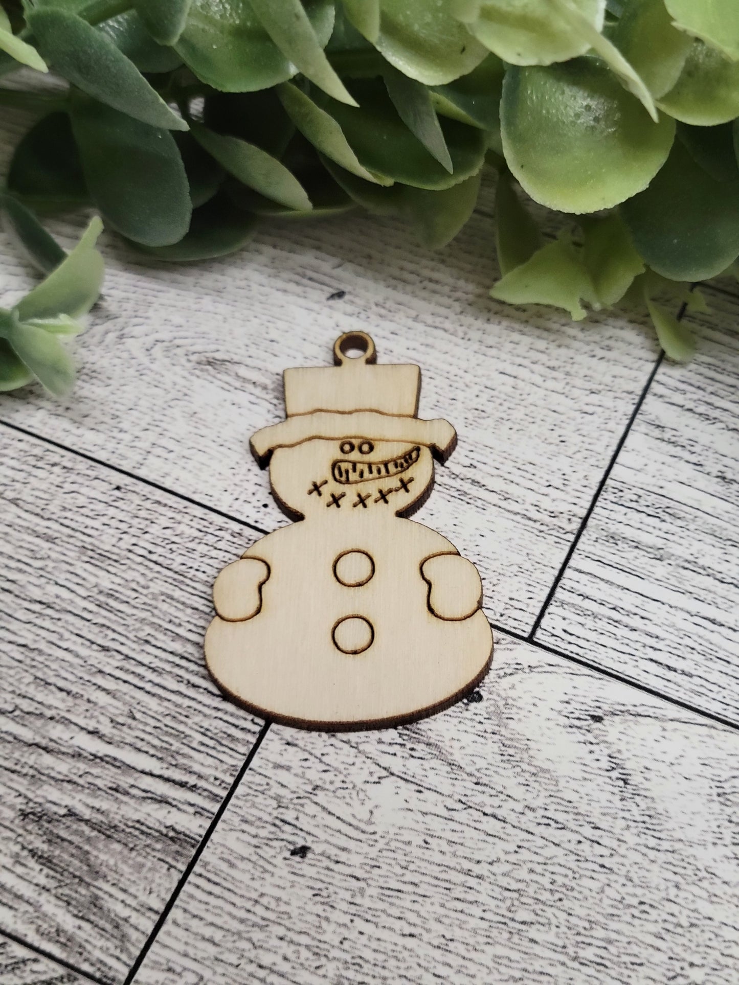 50 Snowman Wood Tags