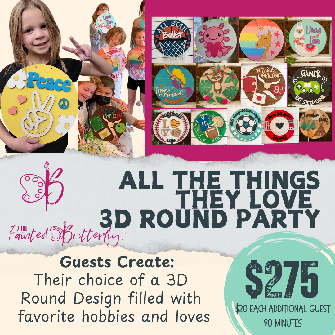 ALL THE THINGS THEY LOVE 3D SIGN PARTY