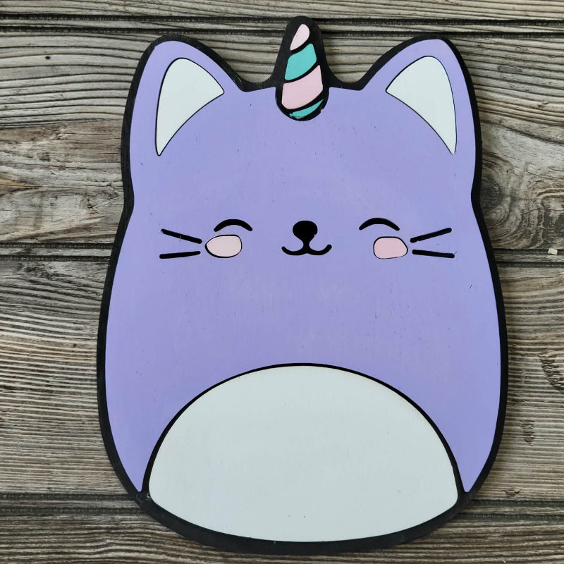 Kittycorn Squishy Shelf Sign Layered Wood