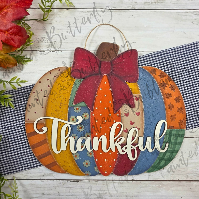 Thankful Pumpkin Doorhanger
