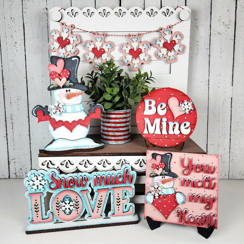 Valentine Decor Shelf Set Layered Wood