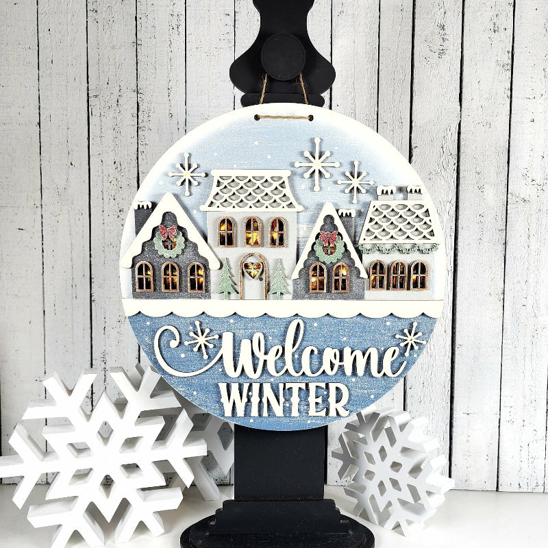 Welcome Winter Village Hanger