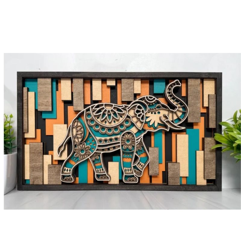 Elephant 3D Layered Sign