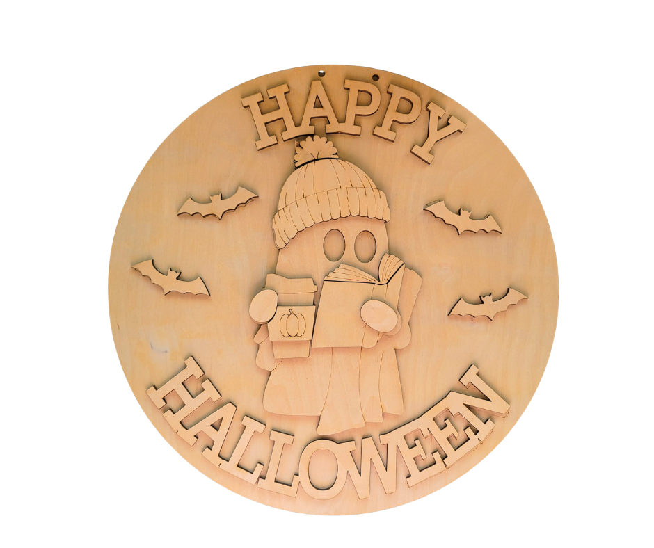 Happy Halloween Ghost with Book