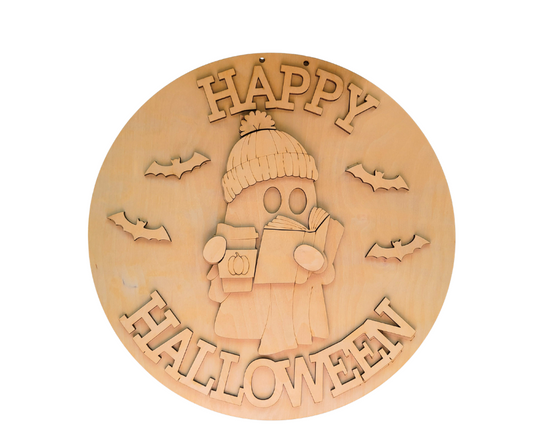 Happy Halloween Ghost With Book