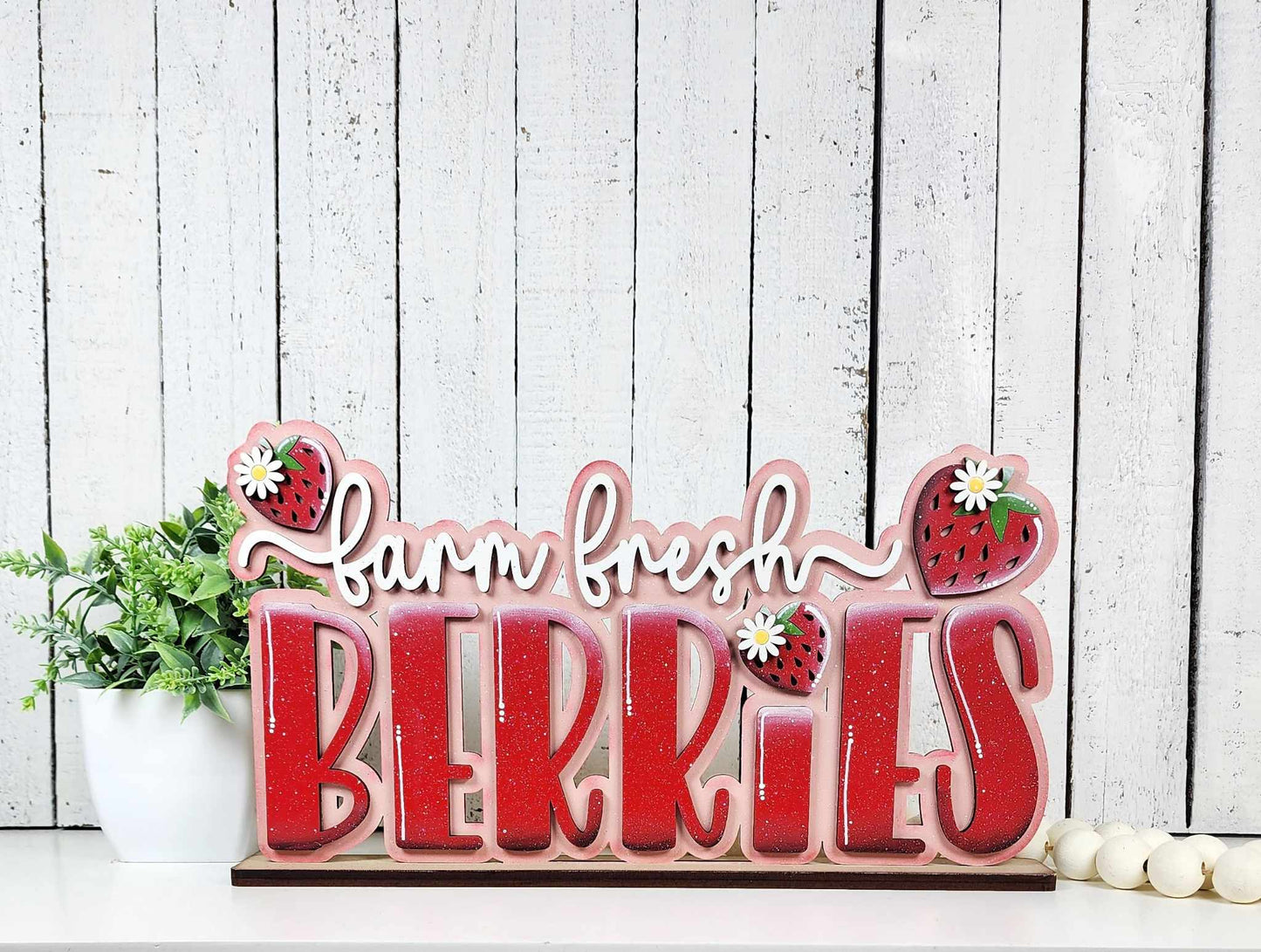 Farm Fresh Berries Shelf Decor