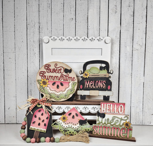 Vintage Watermelon Tiered Tray Decor