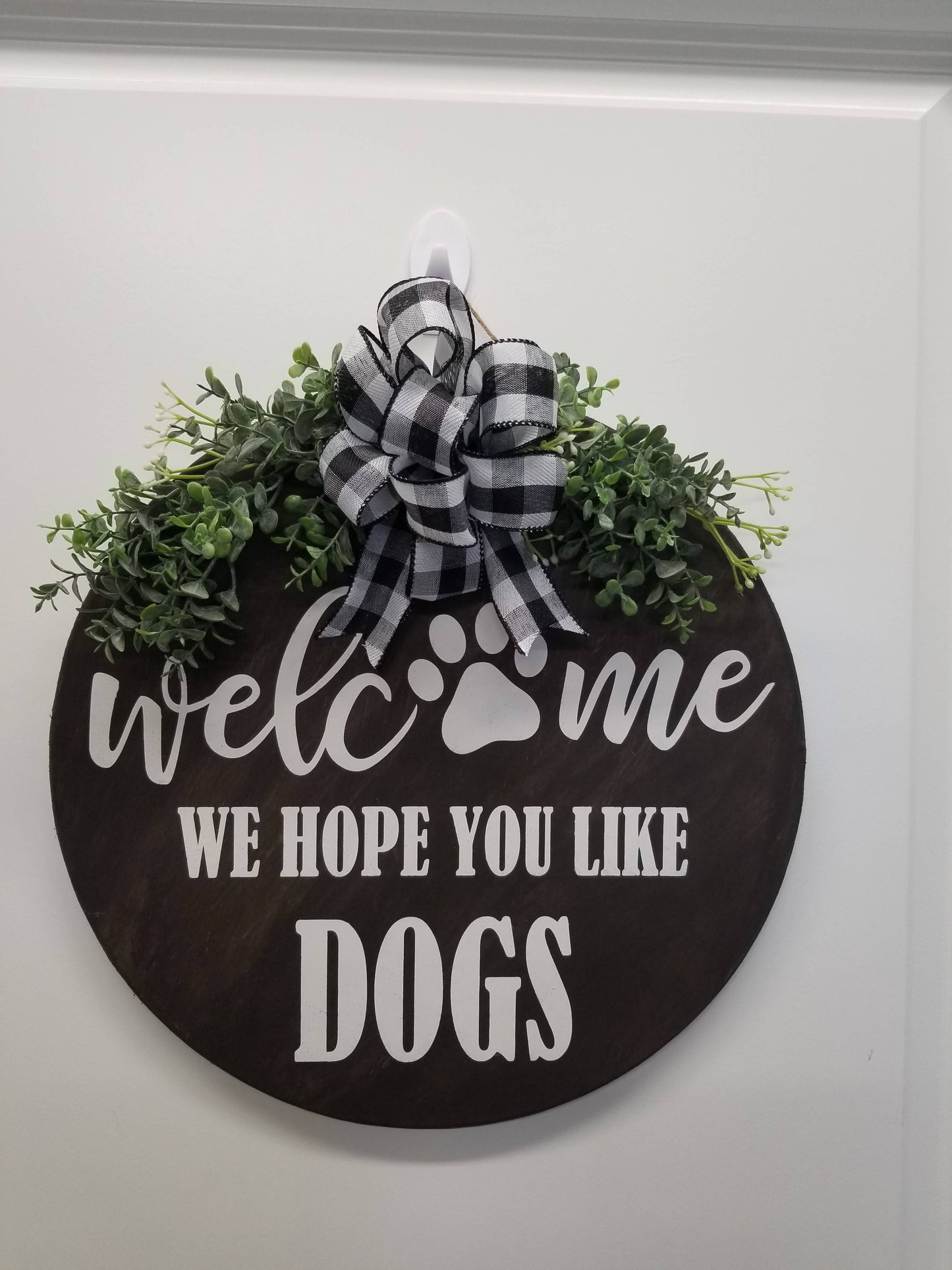 Welcome, Hope you like dogs doorhanger