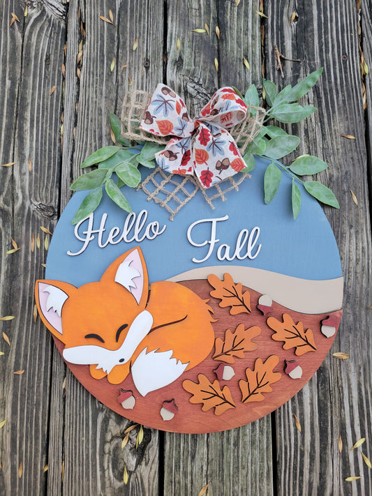 Fall Fox Doorhanger