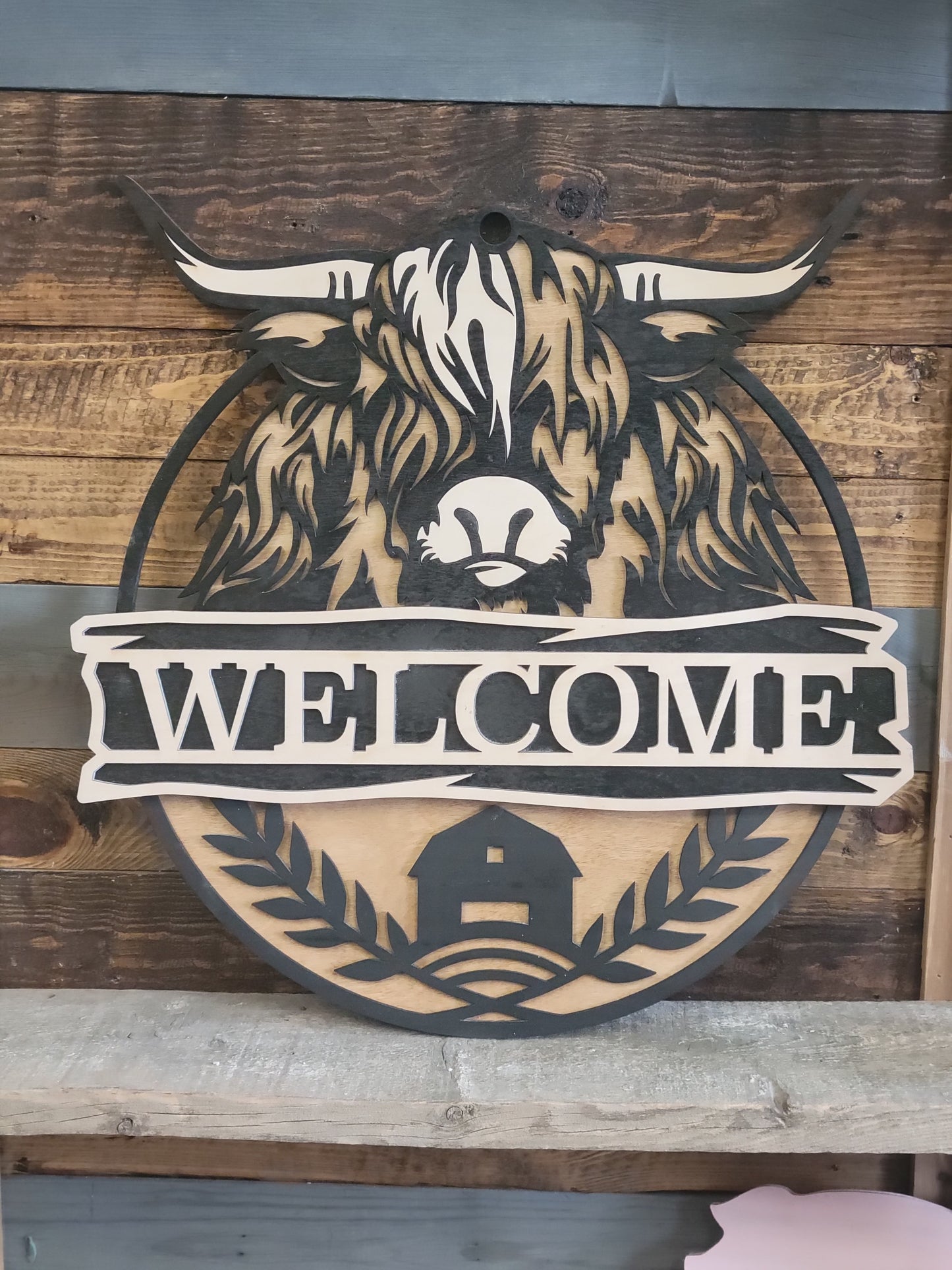 Highland Cow Welcome Doorhanger DIY Kit