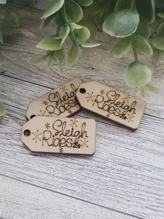 50 Sleigh Rides Wood Tags