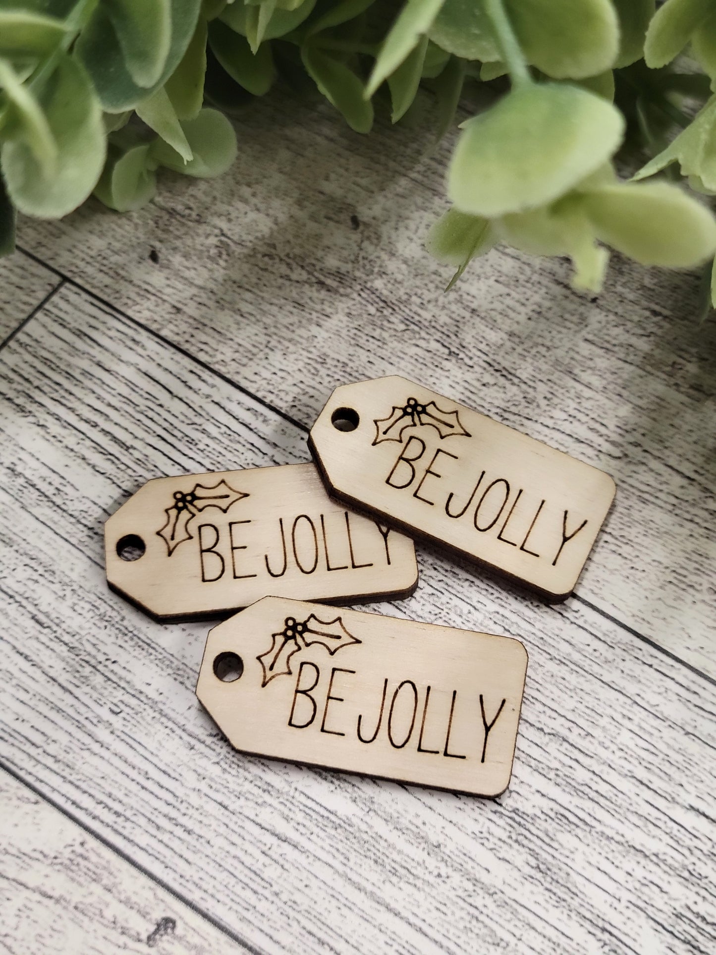 50 Be Jolly Wood Tags