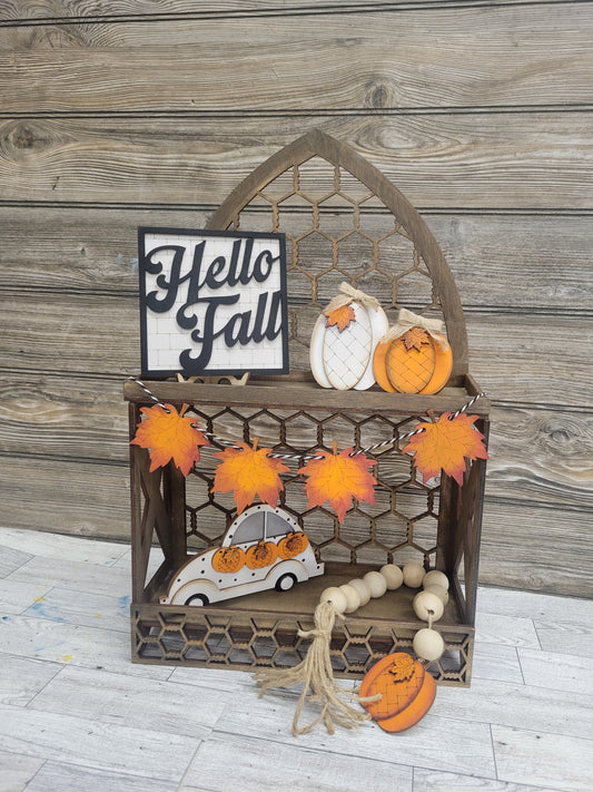 Hello Fall Tiered Tray Decor Kit