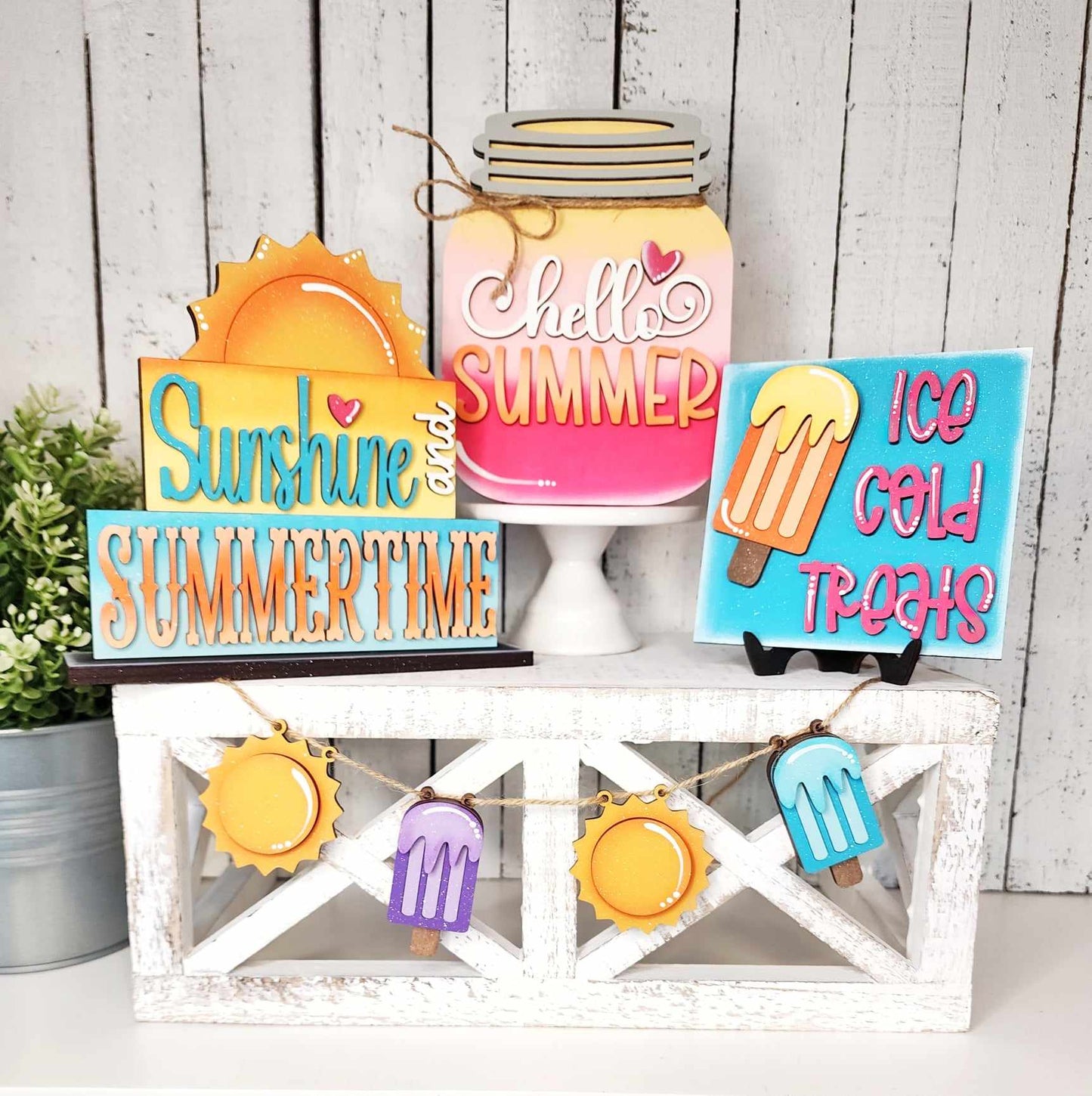 Summertime Tiered Tray Decor