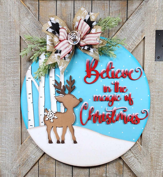 Deer Christmas Doorhanger