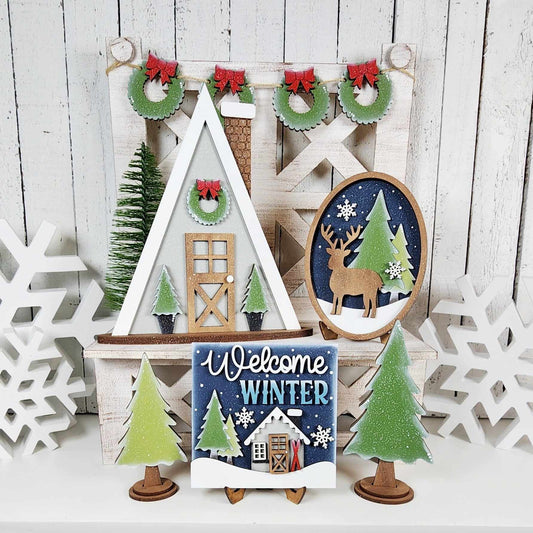 Winter Cabin Mini Decor Set