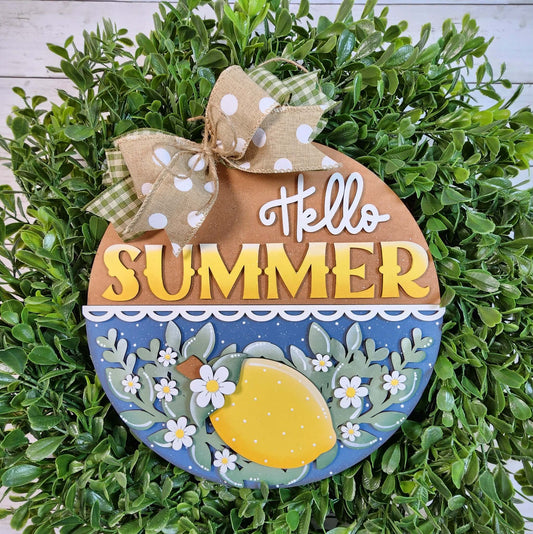 Hello Summer Lemon Door Hanger