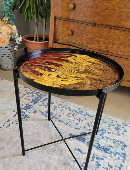 7/8 @ 6pm Shimmer Pour Side Table -- Resin Art Class