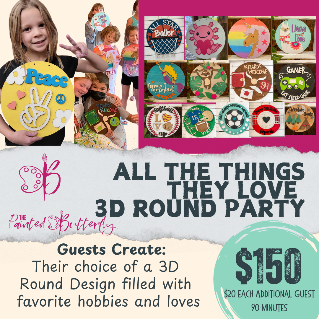ALL THE THINGS THEY LOVE 3D SIGN PARTY