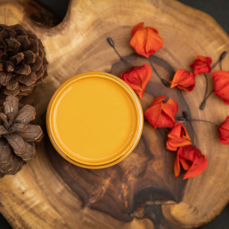 Jar of Dixie Belle Chalk Paint Colonel Mustard