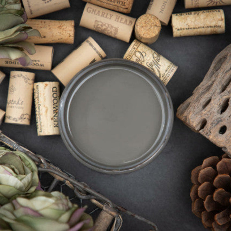 Jar of Dixie Belle Chalk Paint Gravel Road
