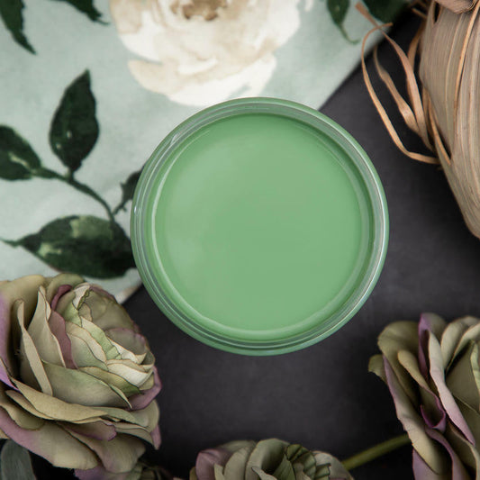 Jar of Dixie Belle Chalk Paint Kudzu