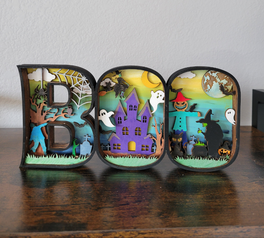 Layered Boo Shelf Sitter