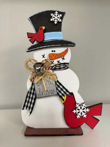 Cardinal Snowman