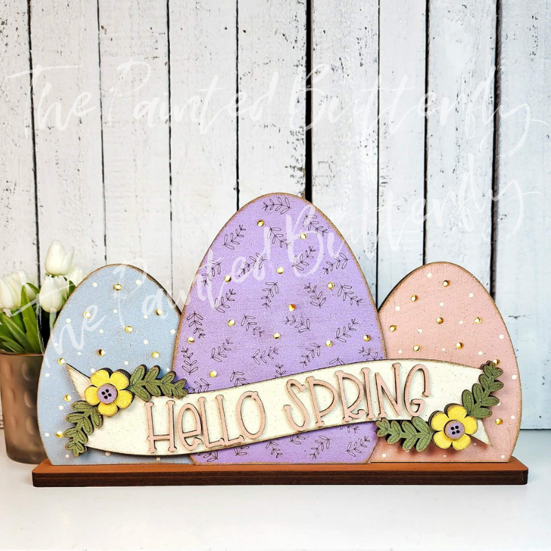 Light Up Spring Egg Shelf Sitter