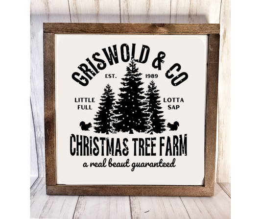 Griswold & Co Tree Farm 12x12 framed Sign