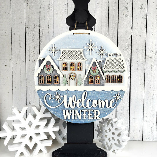 Welcome Winter Village Hanger