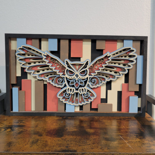 Owl 3D layered Sign