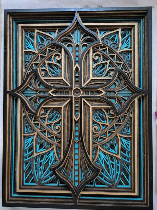 Cross layered sign