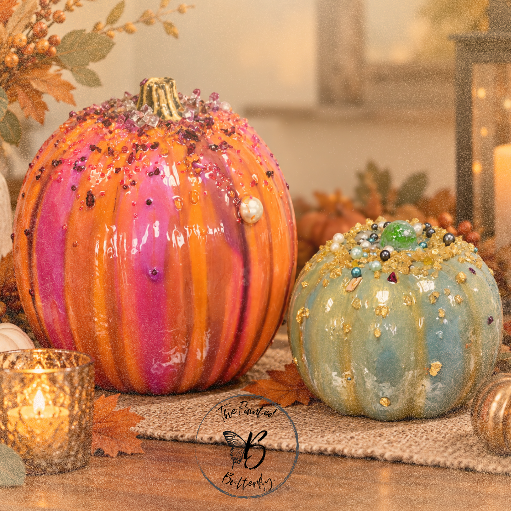 10/20 @ 6pm Sparkle and Shine Resin Pour Pumpkin Workshop