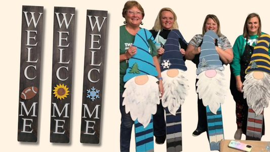 8/21 Interchangeable Welcome Porch Sign or Gnome 6pm