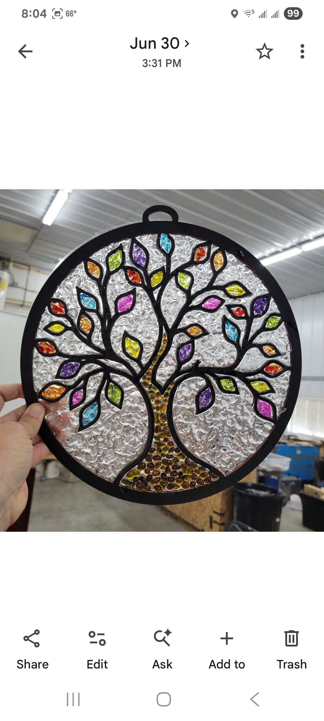 Glass and Resin Suncatcher