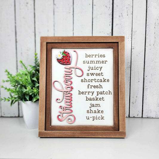 6x8  Strawberry Word Sign (frame sold separately)