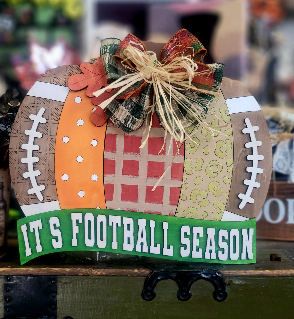 Patchwork Football Pumpkin