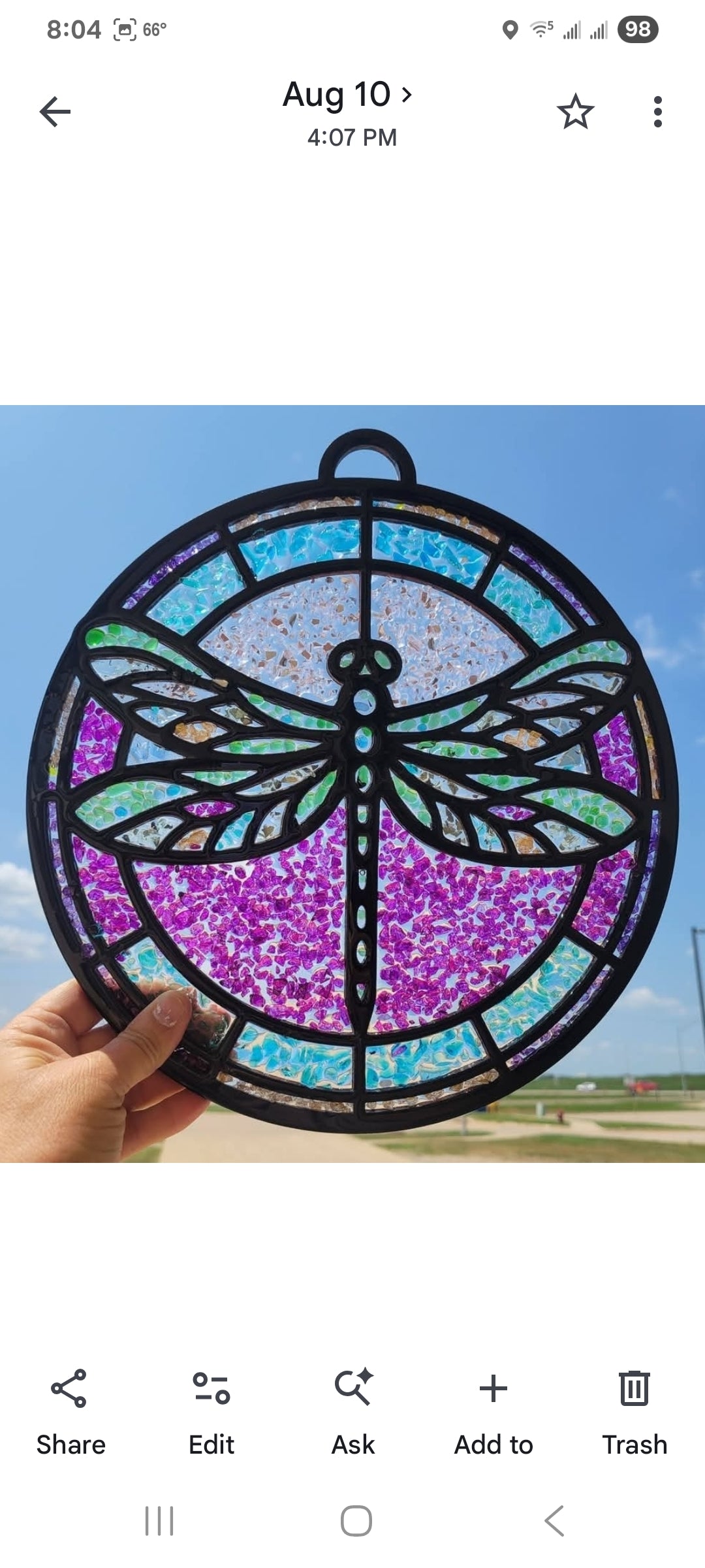Glass and Resin Suncatcher