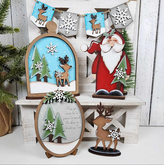 christmas  tiered tray decor set