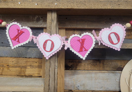 heart banner pink red and white