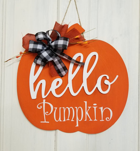 Hello Pumpkin Door Hanger