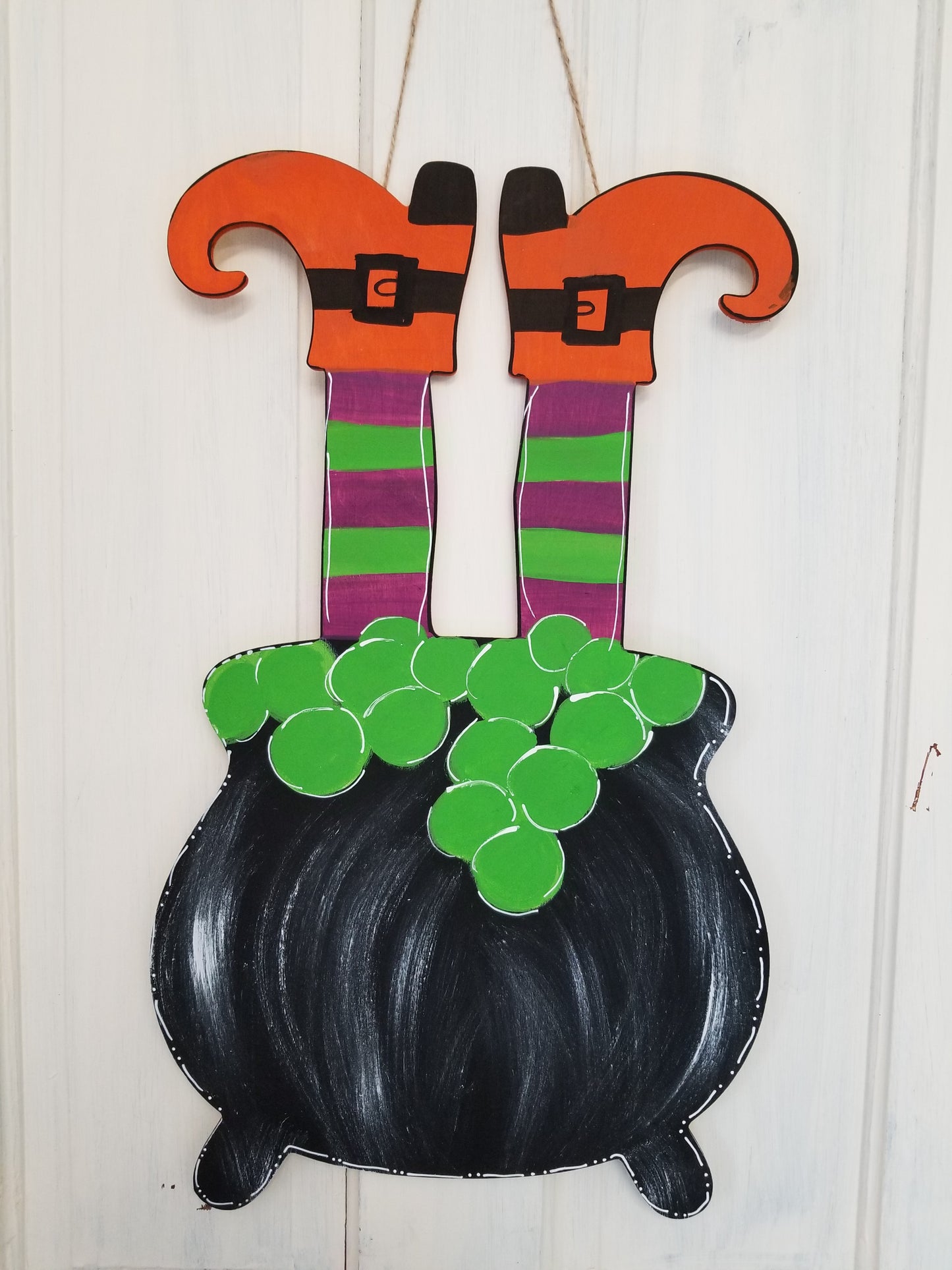 Witch in Cauldron Door Hanger