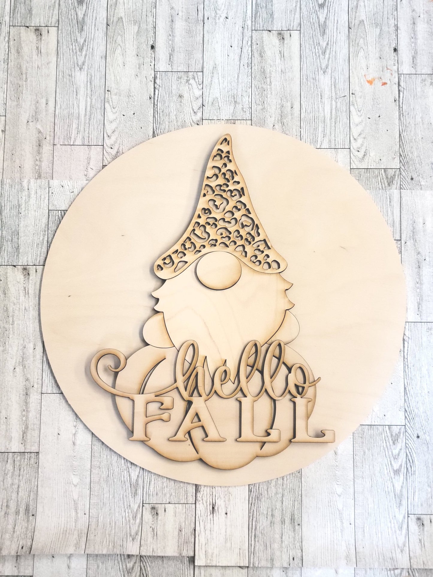 Hello Fall Gnome Doorhanger Blank