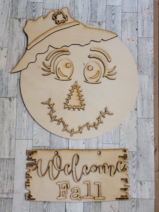 Welcome Fall Scarecrow Doorhanger Kit