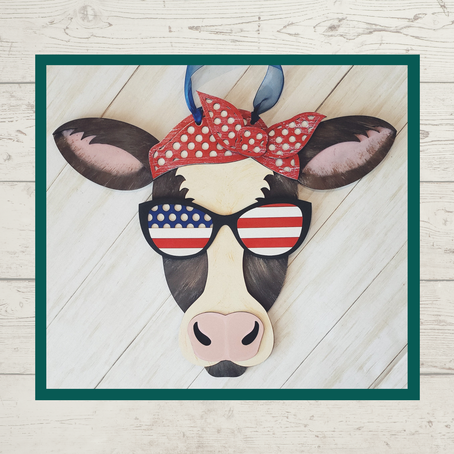 Patriotic Bessie Door Hanger