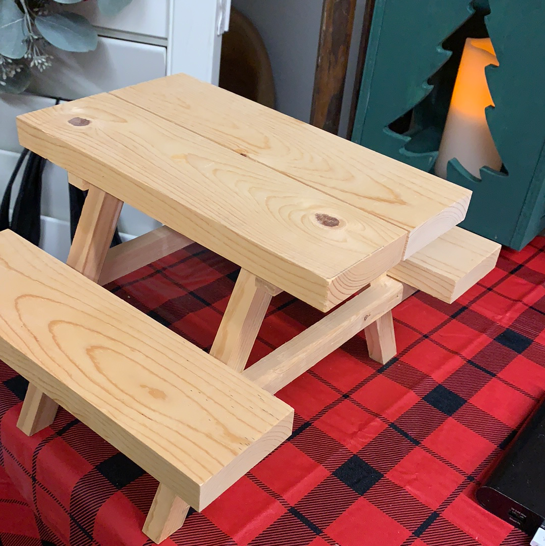 Squirrel picnic table