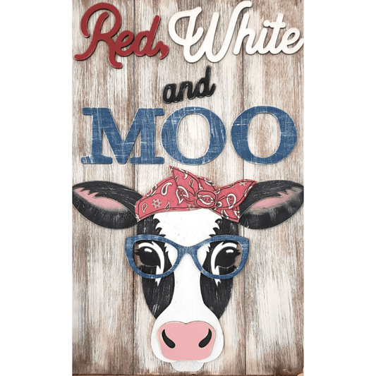 Red, White and Moo Patriotic Sign